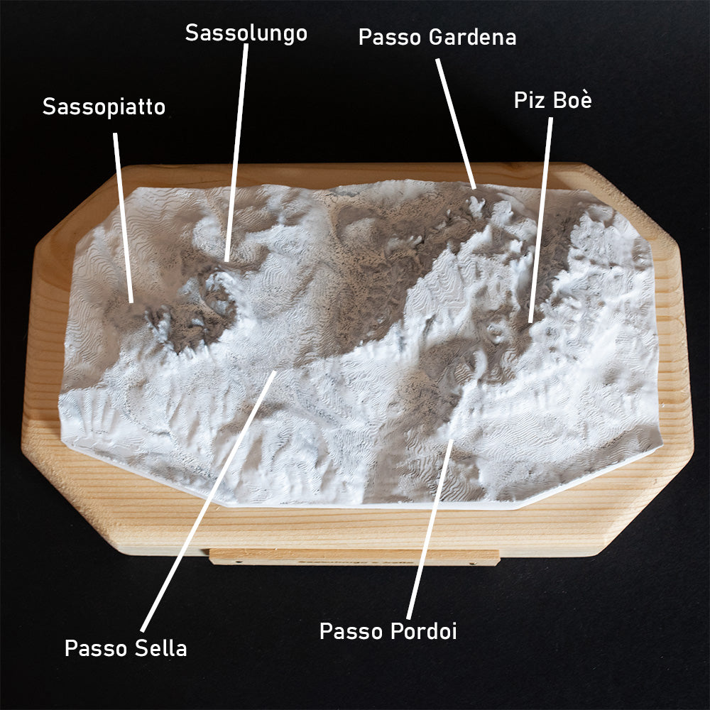 sella e sassolungo modello 3D
