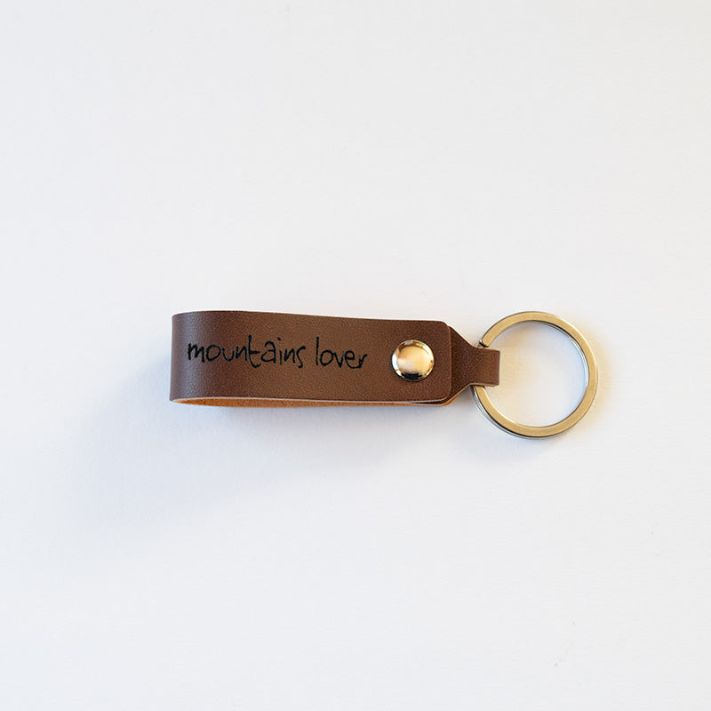 portachiavi in cuoio mountains