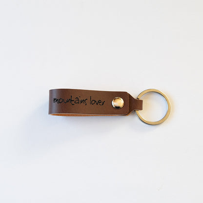 portachiavi in cuoio mountains