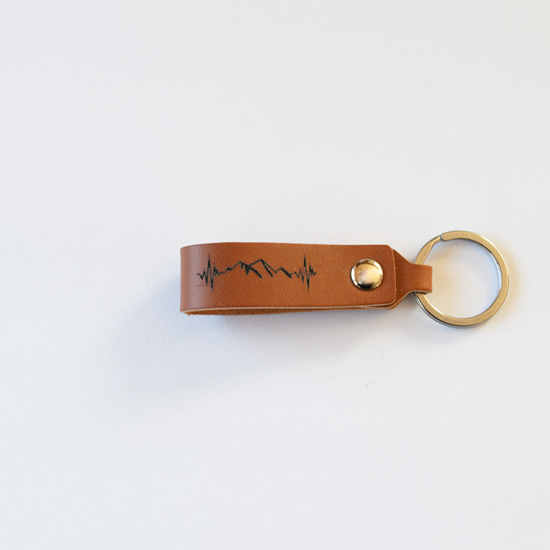 portachiavi in cuoio montagne