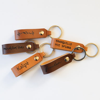 portachiavi in cuoio montagna